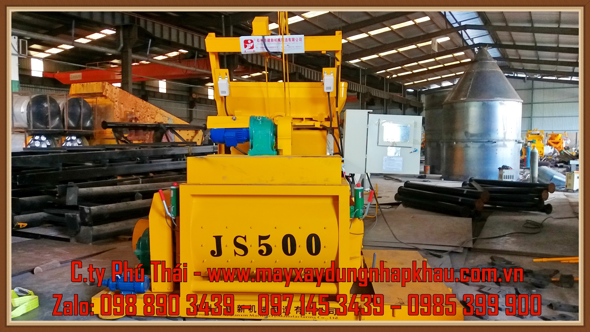 Máy trộn bê tông 500L model JS500