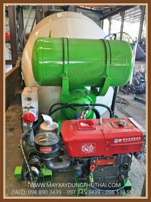 Bồn trộn bê tông 2m3 lắp đầu nổ diesel