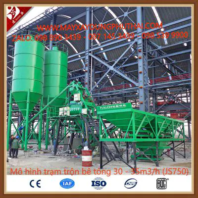 Trạm trộn xi măng công suất trộn 30 - 35m3/h