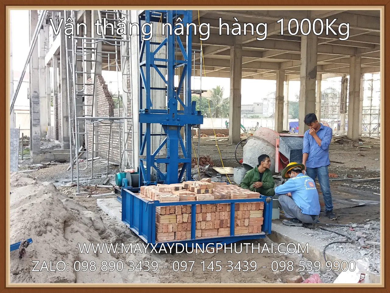 Vận thăng nâng hàng 1000Kg Vận thăng hàng 1 tấn - 39m