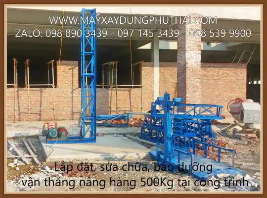 Cho thuê vận thăng nâng hàng 500Kg - 22m
