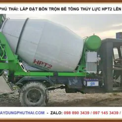 Bồn trộn HPT2 lắp lên xe 3 bánh