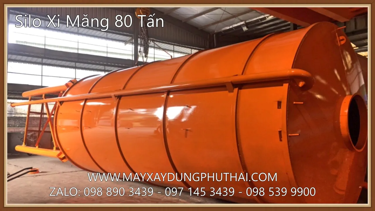 Silo chứa xi măng 80 tấn Sản xuất Silo chứa xi măng 80 tấn