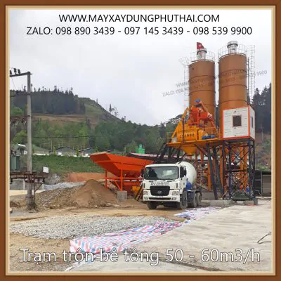 Trạm trộn bê tông tươi HSZ60 giá rẻ
