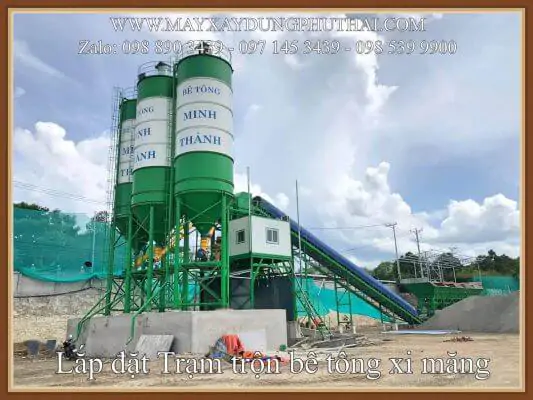 Trạm trộn xi măng HZS90