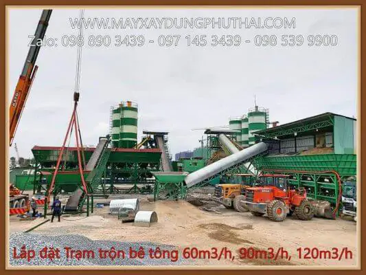 Lắp đặt trạm trộn bê tông 90m3/h