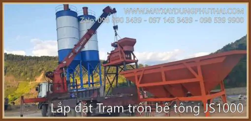 Lắp đặt trạm trộn bê tông tươi HZS60