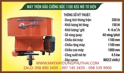 Thông số máy trộn cưỡng bức 250L