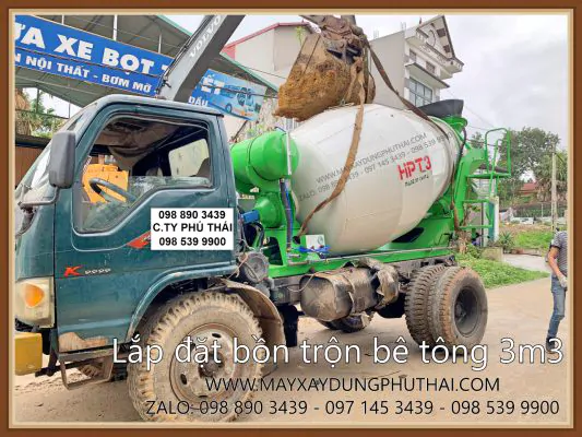 Lắp đặt bồn trộn bê tông 3m3