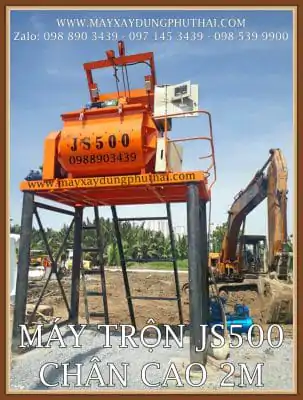 Máy trộn JS500 chân cao 2m