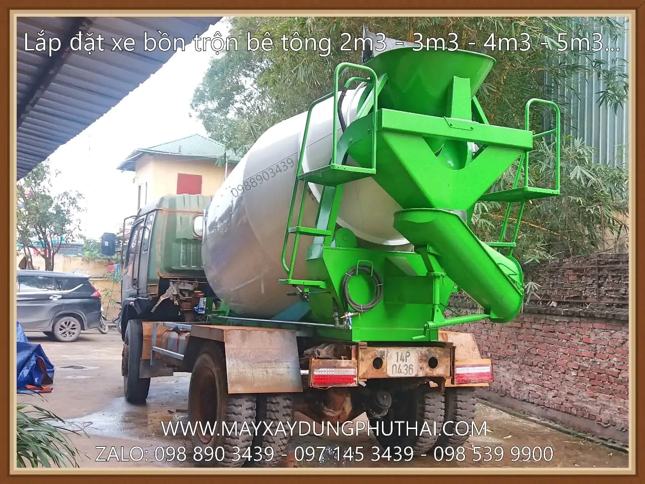 Lắp đặt bồn trộn bê tông 4m3 (HPT4) lên xe tải Lắp đặt bồn trộn bê tông 4m3 (HPT4) lên xe tải