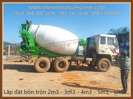 Lắp đặt bồn trộn thủy lực 6 Khối