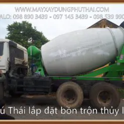 Lắp đặt bồn trộn thủy lực 5m3 gắn lên xe tải
