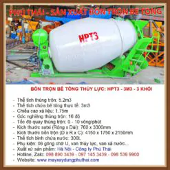 Thông số bồn trộn bê tông HPT3