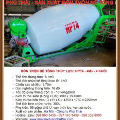 Thông số bồn trộn bê tông HPT4