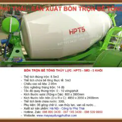 Thông số bồn trộn bê tông HPT5
