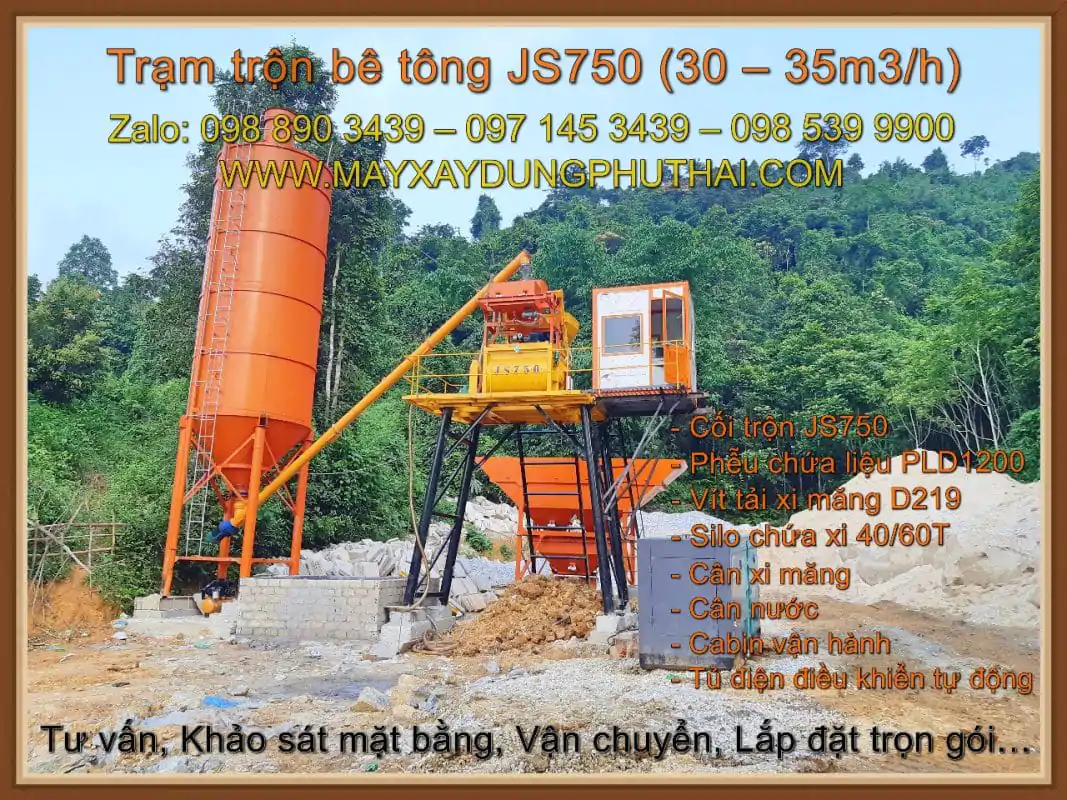 Chi phí đầu tư xây dựng trạm bê tông JS750