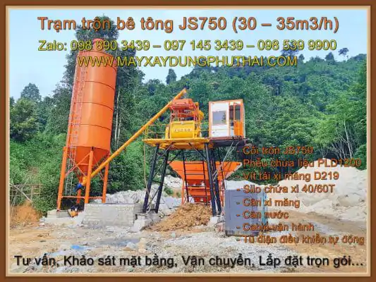 Chi phí đầu tư xây dựng trạm trộn JS750