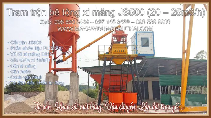 Trạm bê tông xi măng JS500 giá tốt