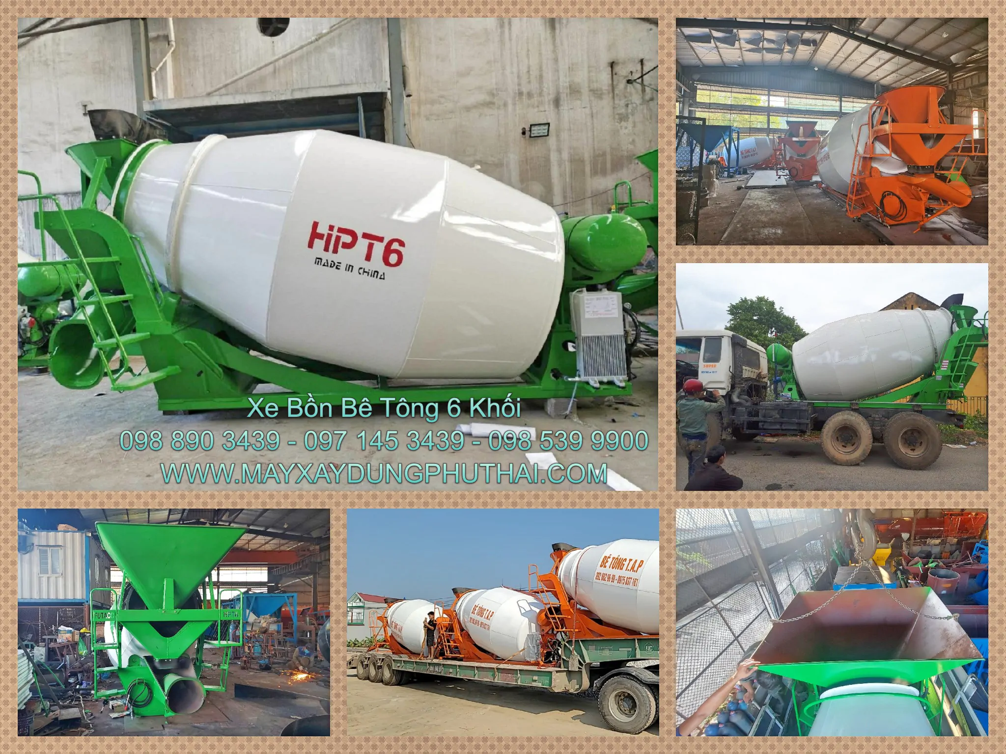 Xe trộn bê tông 6m3 - 6 khối Xe trộn bê tông 6m3 - 6 khối